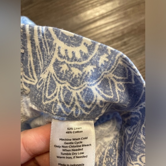 Talbots Crop Pants 16P Linen Blend Floral - Picture 5 of 11